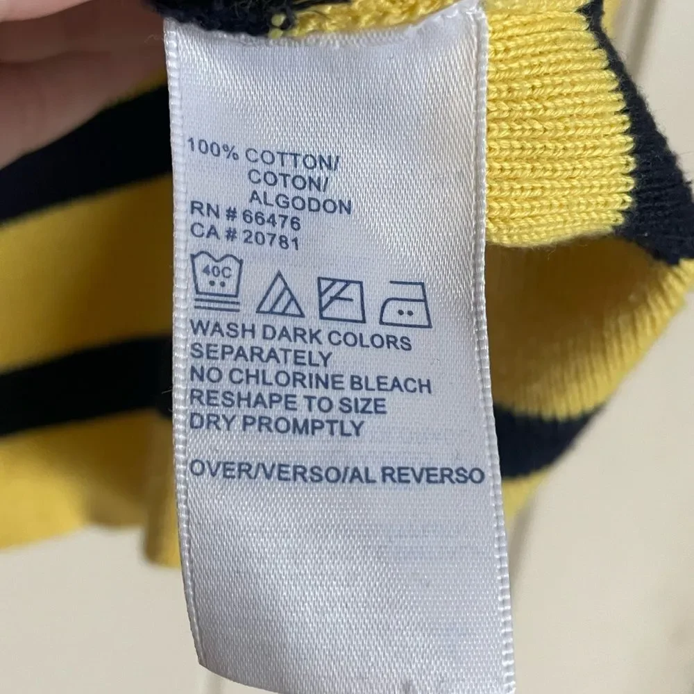 Tommy Hilfiger Jeans yellow navy striped sweater vintage 2001 women’s large